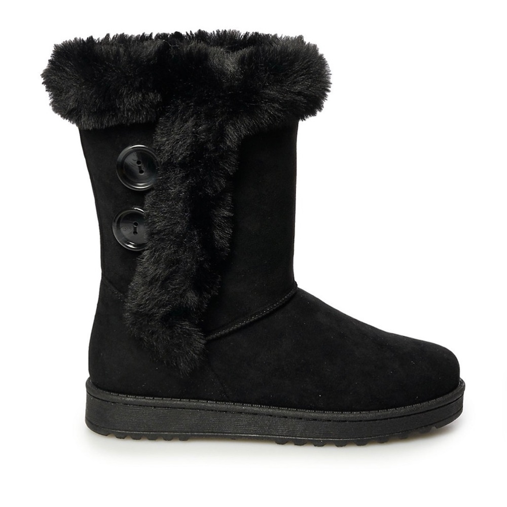 SO° Abigail Women's Black  Faux-Fur Winter Boots 7 - Picture 2 of 10